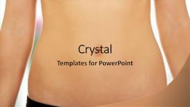  Presentation with slim belly - Audience pleasing PPT layouts consisting of fit and slim young woman belly backdrop and a coral colored foreground