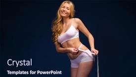  Presentation with sport blue - Beautiful slide deck featuring fit and sporty blonde woman posing over blue background sport fitness diet weight loss and healthcare concept backdrop and a navy blue colored foreground