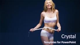  Presentation with sport blue - Amazing slide set having fit and sporty blonde woman posing over blue background sport fitness diet weight loss and healthcare concept backdrop and a navy blue colored foreground