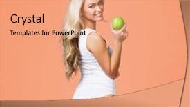  Presentation with loss - Cool new slide set with fit and sporty girl posing over pink background sport fitness diet weight loss and healthcare concept backdrop and a coral colored foreground
