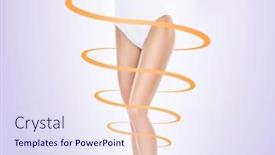  Presentation with healthy life style - Amazing presentation theme having fit and sporty girl in white underwear healthy life-style concept backdrop and a sky blue colored foreground