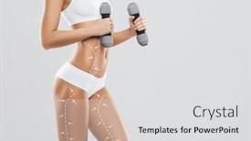  Presentation with loss - Presentation design having fit-and-sporty-girl background and a  colored foreground