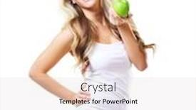  Presentation with healthy nutrition - Theme consisting of fit and sporty girl in white underwear beautiful and healthy woman eating green apple isolated on white background sport fitness diet weight loss nutrition and healthcare concept background and a lemonade colored foreground