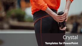  Presentation with activity - PPT theme consisting of fit-attractive-woman-in-sportswear background and a wine colored foreground