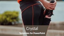  Presentation with activity - Slide set consisting of fit-attractive-woman-in-sportswear background and a gray colored foreground