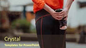  Presentation with activity - Presentation with fit-attractive-woman-in-sportswear background and a tawny brown colored foreground