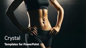  Presentation with slim body - PPT layouts with fit body of beautiful healthy and sporty woman slim woman posing in sportswear background and a black colored foreground
