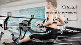  Presentation with gym - Slide set with drawing machine at the gym background and a soft green colored foreground