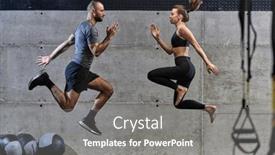  Presentation with physical fitness - Slide deck featuring fit-couple-exercising-various-types background and a gray colored foreground