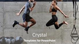  Presentation with physical fitness - Slide deck with fit-couple-exercising-various-types background and a gray colored foreground