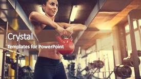  Presentation with modeling - Beautiful theme featuring fit female use kettle bell backdrop and a coral colored foreground