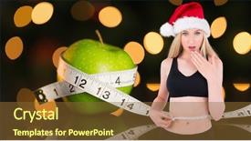 Presentation with festive - Audience pleasing PPT layouts consisting of fit festive young blonde measuring her waist against measuring tape backdrop and a tawny brown colored foreground