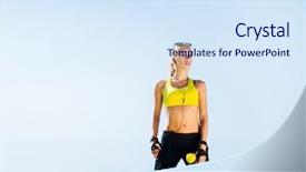  Presentation with inline speed skating - Beautiful theme featuring fit girl rollerblading on inline backdrop and a sky blue colored foreground