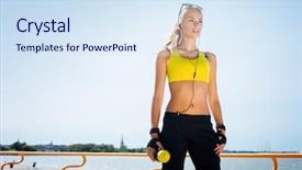  Presentation with sporty - PPT layouts with fit girl rollerblading on inline background and a sky blue colored foreground