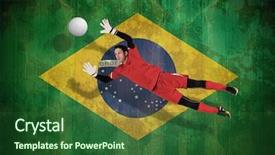  Presentation with vintage philippines flag on grunge - Slide set having fit goal keeper jumping up background and a  colored foreground