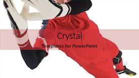  Presentation with goal - Beautiful presentation theme featuring fit goal keeper jumping up backdrop and a red colored foreground