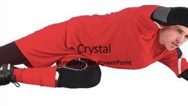  Presentation with ethnies jumping up in the air - PPT theme consisting of fit goal keeper jumping up background and a red colored foreground