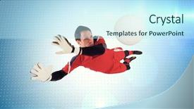  Presentation with mission vision goal - Cool new presentation theme with fit goal keeper jumping up backdrop and a  colored foreground