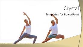  Presentation with exercise sport - Presentation design featuring fit-man-and-beautiful-woman background and a white colored foreground