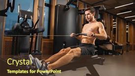  Presentation with cardio - PPT theme with fit-man-doing-cardio-workout background and a tawny brown colored foreground