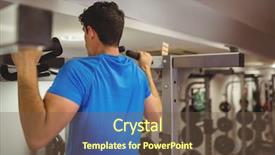  Presentation with children doing kids gym - Audience pleasing slides consisting of fit man doing pull ups backdrop and a  colored foreground