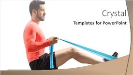  Presentation with band - PPT theme consisting of fit-man-exercising background and a white colored foreground