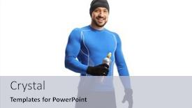 Presentation with hat - PPT layouts having fit-man-in-running-clothes background and a light gray colored foreground