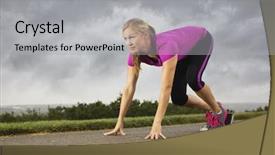  Presentation with middle ages - Amazing presentation design having fit middle-aged female ready backdrop and a light gray colored foreground