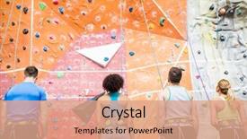  Presentation with ready - Colorful PPT theme enhanced with fit people ready to rock backdrop and a coral colored foreground