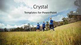  Presentation with rear view of bodyguard - Colorful presentation enhanced with fit people running in bootcamp backdrop and a sky blue colored foreground