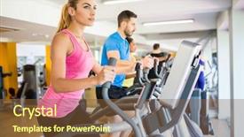  Presentation with people - Slide deck featuring fit people working out using background and a  colored foreground