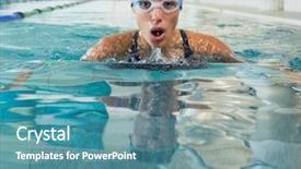  Presentation with air pollution transport - Slides enhanced with fit swimmer coming up background and a teal colored foreground