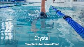  Presentation with stroke - Presentation consisting of body parts - fit swimmer doing the front background and a teal colored foreground