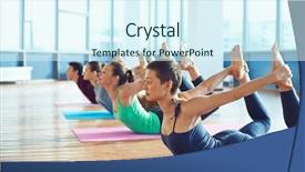  Presentation with exercise trainer - Cool new slides with fit trainer showing exercise backdrop and a  colored foreground