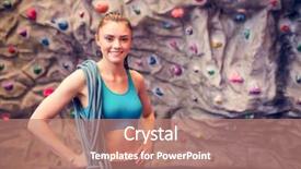  Presentation with rock climbing - Colorful slide deck enhanced with fit woman at the rock backdrop and a coral colored foreground