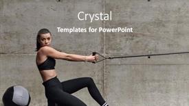  Presentation with gym - Slides having fit-woman-in-a-modern background and a gray colored foreground