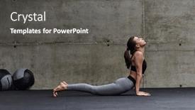  Presentation with commitment - Presentation design consisting of fit-woman-in-a-modern background and a dark gray colored foreground