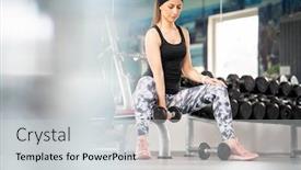  Presentation with black woman - Colorful slides enhanced with fit-woman-in-black-using backdrop and a light gray colored foreground