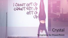  Presentation with perfect - Colorful slide set enhanced with fit woman in perfect handstand backdrop and a light blue colored foreground