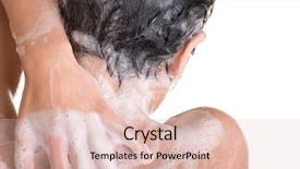  Presentation with face wash woman washing up - Beautiful presentation design featuring fit woman in shower wash backdrop and a lemonade colored foreground