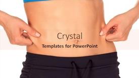  Presentation with fat - PPT layouts having fit-woman-pinches-fat background and a coral colored foreground