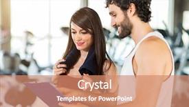  Presentation with trainer - Slide deck having talking to her personal trainer background and a coral colored foreground