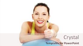  Presentation with fitness - Presentation design enhanced with fit-woman-with-fitness-ball background and a lemonade colored foreground