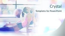  Presentation with women - Colorful presentation enhanced with fit women doing the cobra backdrop and a sky blue colored foreground