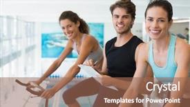  Presentation with taking notes - Beautiful presentation featuring camera at the gym backdrop and a violet colored foreground