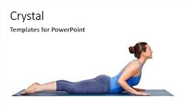  Presentation with sporty - Beautiful slides featuring fit yogini woman practices yoga backdrop and a  colored foreground