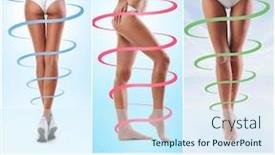  Presentation with body fat - PPT theme with fit-young-and-beautiful-female background and a cool aqua colored foreground