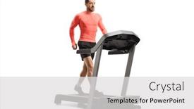  Presentation with sportswear - PPT theme enhanced with fit-young-man-in-sportswear background and a light gray colored foreground