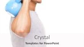  Presentation with lifting weights - Audience pleasing theme consisting of fit young man lifting weights isolated on white background backdrop and a white colored foreground