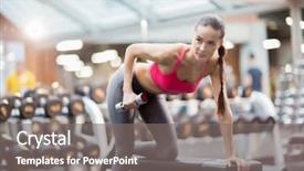  Presentation with training - Slides consisting of fit young woman with dumbbell background and a gray colored foreground